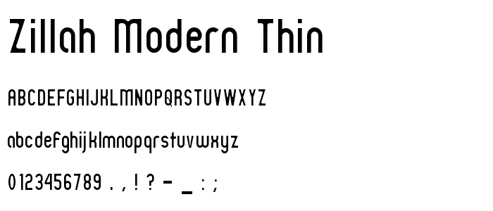 Zillah Modern Thin font